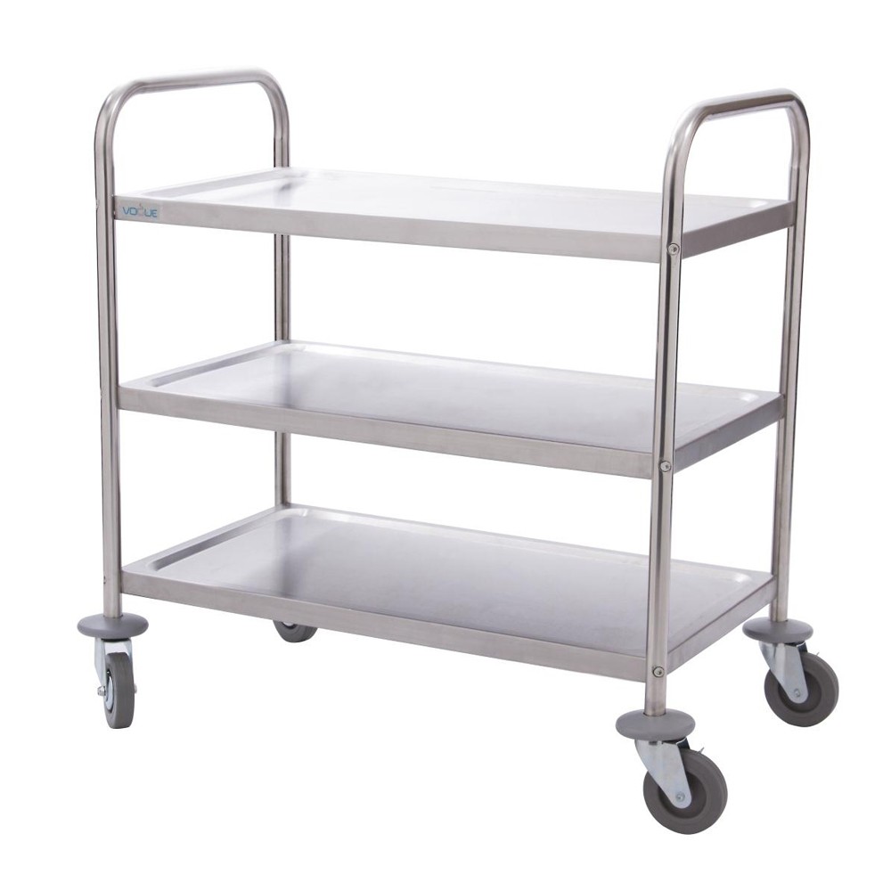 Vogue Stainless Steel 3 Tier Clearing Trolley Small | Apex