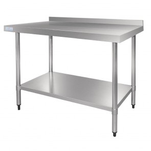 GJ507 Vogue Stainless Steel Table with Upstand - 1200x700x900mm