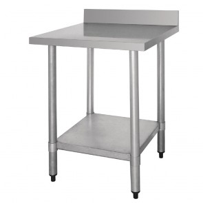 T381 Vogue Stainless Steel Wall Table 60mm Upstand - 1200x600mm