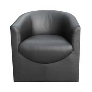 Ursula Black Leather Tub Chair